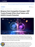 Binance Coin Competitor Emerges: XRP Tundra Presale Offers Dual Tokens with 2400% Growth Potential
