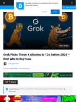 Grok Picks These 4 Altcoins to 10x Before 2026
