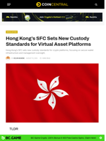 Hong Kong’s SFC Sets New Custody Standards for Virtual Asset Platforms