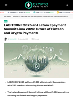 LABITCONF 2025 and Latam Epayment Summit Lima 2025: Future of Fintech and Crypto Payments - Crypto News Flash