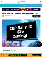 Is XRP’s Big Rally Coming? CEO Predicts $10–$25