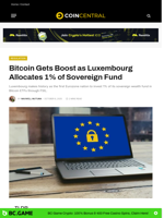 Bitcoin Gets Boost as Luxembourg Allocates 1% of Sovereign Fund - CoinCentral