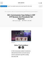 SEC Commissioner Says Delays in XRP ETF Reviews Are Procedural, Not Rejection