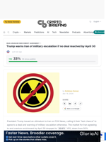 Trump warns Iran of military escalation if no deal reached by April 30