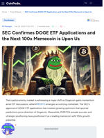 Dogecoin ETF Hype Grows as PEPETO Emerges as the Next 100x Coin