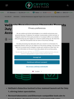 VeChain Renaissance Upgrade Targets July Launch—Smart Money Accumulates $VET - Crypto News Flash