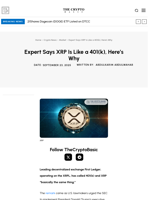 Expert Says XRP Is Like a 401(k), Here’s Why