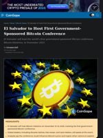 El Salvador to Host First Government-Sponsored Bitcoin Conference