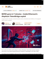 $815K gone in 7 minutes – Inside Ethereum's Alephium TokenBridge exploit - AMBCrypto