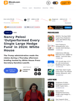 Nancy Pelosi 'Outperformed Every Single Large Hedge Fund' in 2024: White House – News Bitcoin News