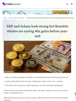 XRP and Solana look strong but Remittix whales are eyeing 40x gains before year-end - CoinJournal