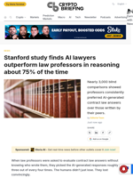 Stanford study finds AI lawyers outperform law professors in reasoning about 75% of the time