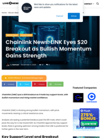 Chainlink News: LINK Eyes $20 Breakout as Bullish Momentum Gains Strength | Live Bitcoin News