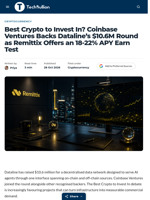 Best Crypto to Invest In? Coinbase Ventures Backs Dataline's $10.6M Round as Remittix Offers an 18-22% APY Earn Test - TechBullion