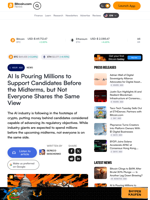 AI Is Pouring Millions to Support Candidates Before the Midterms, but Not Everyone Shares the Same View – News Bitcoin News
