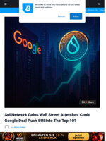 Sui Network Gains Wall Street Attention: Could Google Deal Push SUI Into The Top 10? | Bitcoinist.com
