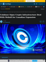 Coinbase Signs Crypto Infrastructure Deal With Webull for Canadian Expansion