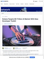 Solana Launches New Product for AI Agent Development