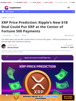 XRP Price Prediction: Ripple’s New $1B Deal Could Put XRP at the Center of Fortune 500 Payments