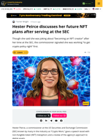 SEC's Hester Peirce Jokes About her ’Crypto Mom’ NFT Plan
