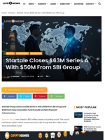 Startale Closes $63M Series A With $50M From SBI Group | Live Bitcoin News