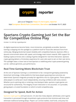 Spartans Gaming: Competitive Crypto Games with Speed, Strategy, and Trust