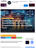 Crypto News: WazirX Gets Go-Ahead To Restructure From Singaporean Court After $234M Hack | Live Bitcoin News