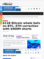 $11B Bitcoin whale bets on BTC, ETH correction with $900M shorts - The Crypto News Wire