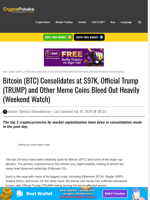 Bitcoin (BTC) Consolidates at $97K, Official Trump (TRUMP) and Other Meme Coins Bleed Out Heavily (Weekend Watch)