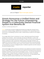 Gnosis Announces a Unified Vision and Strategy For the Future: Empowering People in a Collectively Owned Financial System that Benefits All