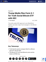 Trump Media files Form S-1 for Truth Social Bitcoin ETF with SEC