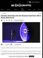 Cardano Activates the Van Rossem Hard Fork: Will It Boost ADA Price?