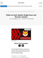 Shiba Inu Hack Update: Bridge Down and Recovery Unclear