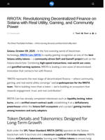 RROTA: Revolutionizing Decentralized Finance on Solana with Real Utility, Gaming, and Community Power - Visionary Financial