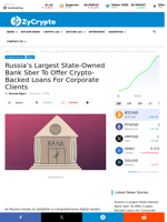Russia’s Largest State-Owned Bank Sber To Offer Crypto-Backed Loans For Corporate Clients ⋆ ZyCrypto