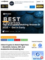Top 4 Cryptos Making Waves in 2025 –  Get In Early | Live Bitcoin News