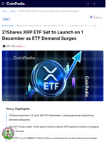 21Shares XRP ETF Set to Launch on 1 December as ETF Demand Surges