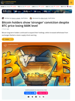 Bitcoin Drops Below $68K but Long-Term Holder Buying Accelerates