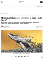 Morning Minute: Is Crypto's 4-Year Cycle Over? - Decrypt