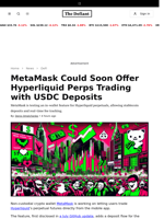 MetaMask Could Soon Offer Hyperliquid Perps Trading with USDC Deposits - 