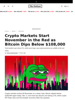 Crypto Markets Start November in the Red as Bitcoin Dips Below $108,000 - 