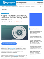 Crypto Founder Explains why “Altcoins Aren’t Coming Back” ⋆ ZyCrypto