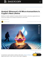 Analyst: Ethereum's AI Micro-transactions Is Crypto’s Next Lifeline - DailyCoin