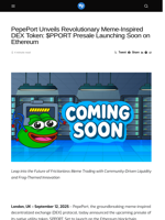 PepePort Unveils Revolutionary Meme-Inspired DEX Token: $PPORT Presale Launching Soon on Ethereum - Visionary Financial