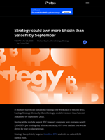 Strategy could own more bitcoin than Satoshi by September