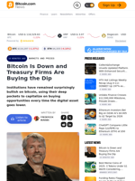 Bitcoin Is Down and Treasury Firms Are Buying the Dip – Markets and Prices Bitcoin News