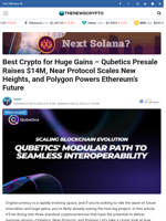 Best Crypto for Huge Gains – Qubetics Presale Raises $14M, Near Protocol Scales New Heights, and Polygon Powers Ethereum’s Future - TheNewsCrypto