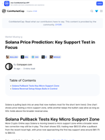 Solana Price Prediction: Key Support Test in Focus: Guest Post by Coinpaper.com | CoinMarketCap