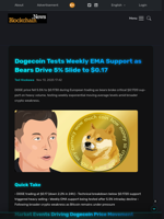 Dogecoin Tests Weekly EMA Support as Bears Drive 5% Slide to $0.17 - Blockchain.News