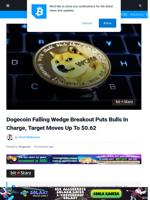 Dogecoin Falling Wedge Breakout Puts Bulls In Charge, Target Moves Up To $0.62 | Bitcoinist.com